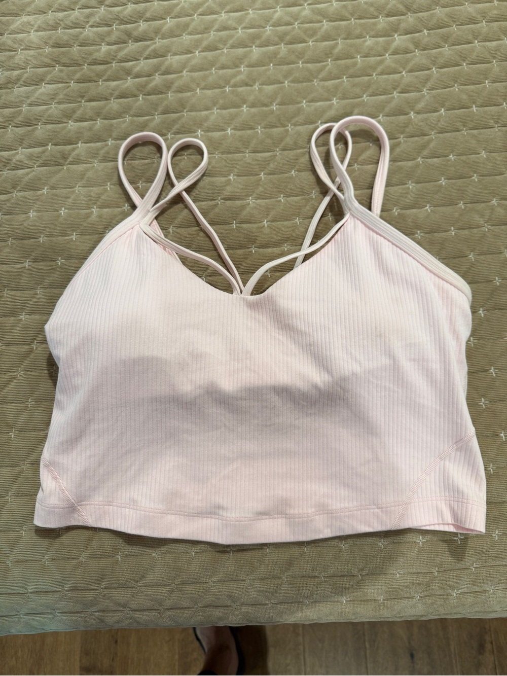 lululemon athletica Light Pink Ribbed Strappy Bralette
